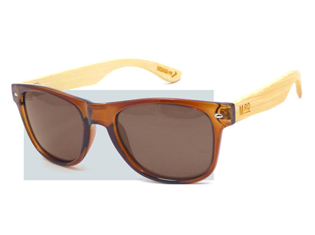 Moana Rd 50/50's Sunnies - Brown with Wooden Arms #3006