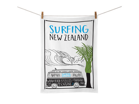 Moana Road Tea Towel - New Zealand Surfing #354