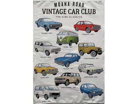 Moana Road Tea Towel - New Zealand Vintage Car Club