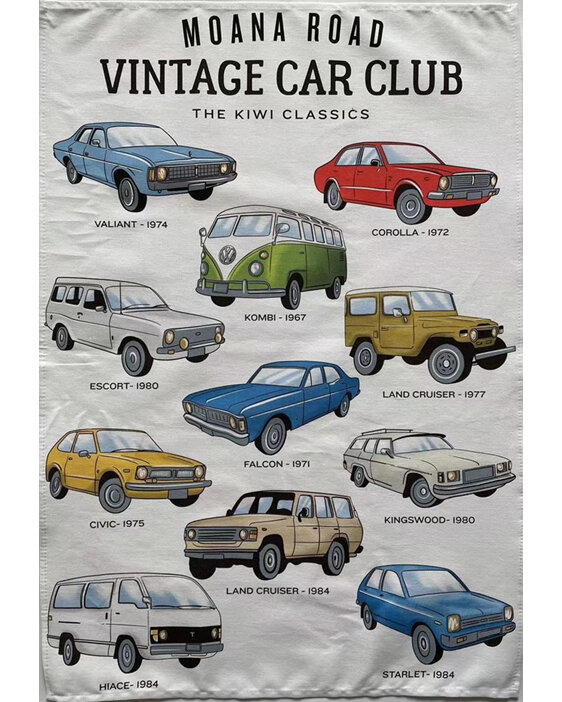 Moana Road Tea Towel - New Zealand Vintage Car Club