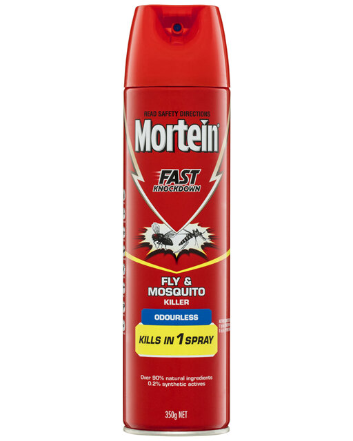 Mortein Fast Knockdown Insect Spray Odourless Fly & Mosquito Killer 350g