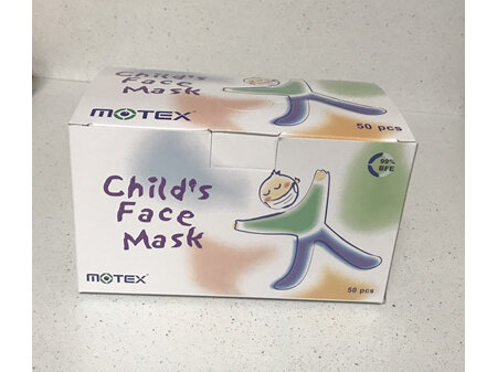 MOTEX Mask Kids 3ply Blue 50pk