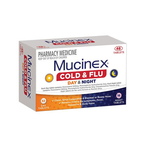 Mucinex Cold & Flu Day & Night 48 Tablets
