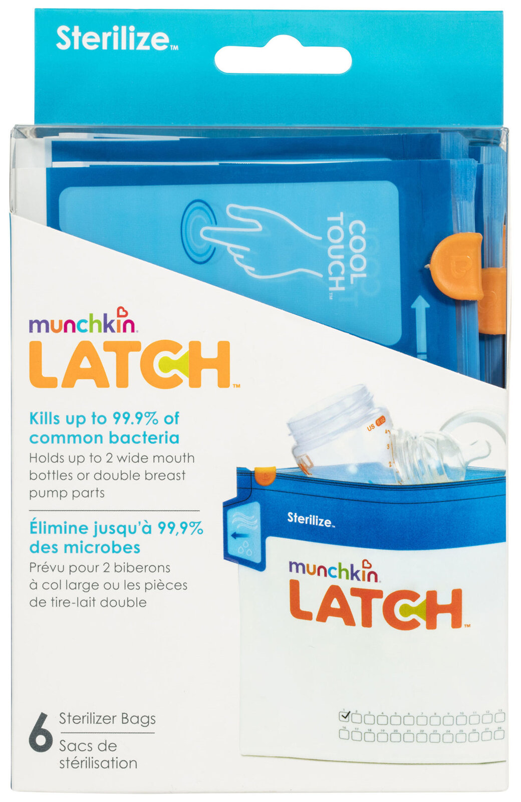 Munchkin Jumbo Bottle Sterilizer Bags, 6 Pack
