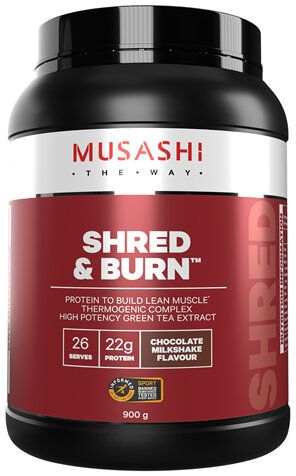 MUSASHI SHRED BURN CHOC 900G