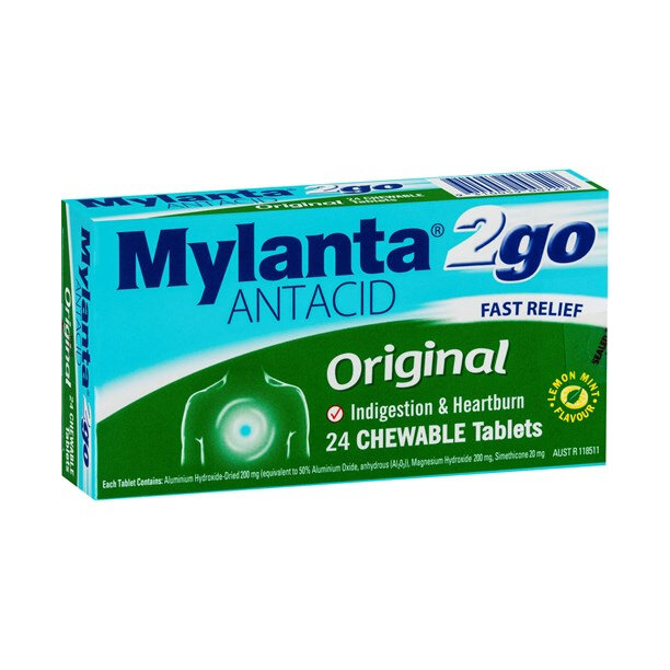 Mylanta 2 Go Original 24 Tablets