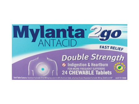 Mylanta 2GO 24 Chewable Tablets
