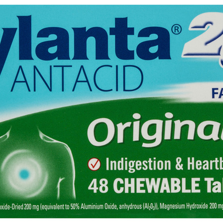 Mylanta 2Go Antacid, Original Chewable Tablets, 48 Pack