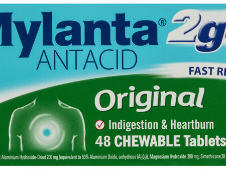 Mylanta 2Go Antacid Original Tablets Lemon Mint 48 Pack