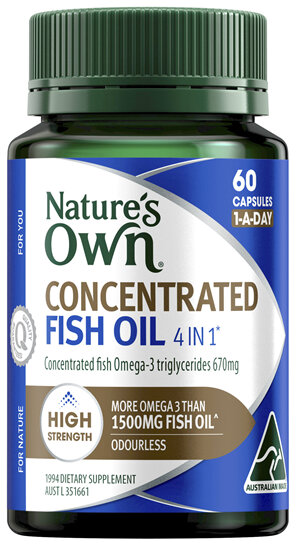 Nature's Own 4 in 1 Concentrated Fish Oil 60 Capsules