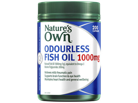 Nature's Own Odourless Fish Oil 1000mg 200 Capsules