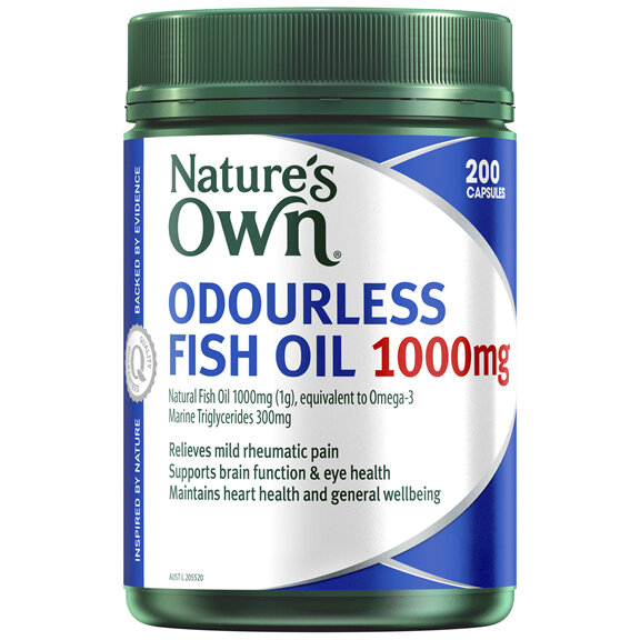 Nature's Own Odourless Fish Oil 1000mg 200 Capsules