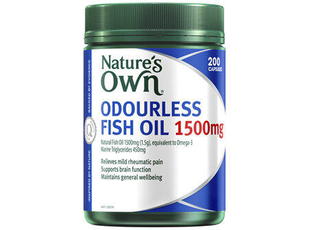 Nature's Own Odourless Fish Oil 1500mg 200 Capsules