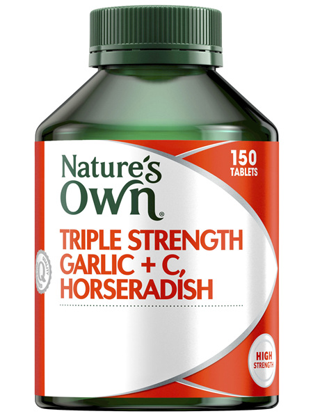 Nature’s Own Triple Strength Garlic + C, Horseradish