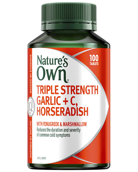 Nature's Own Triple Strength Garlic + C, Horseradish 100 Tablets