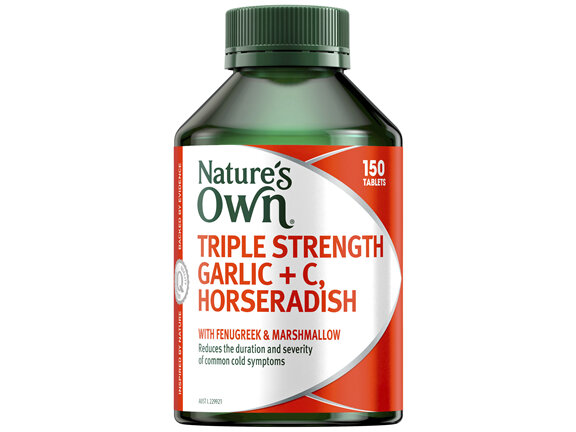 Nature's Own Triple Strength Garlic + C, Horseradish              