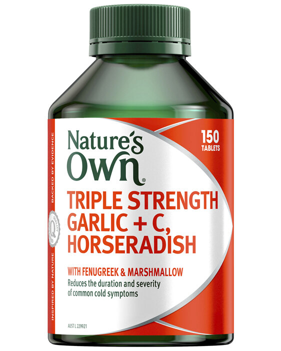 Nature's Own Triple Strength Garlic + C, Horseradish