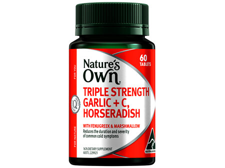 Nature's Own Triple Strength Garlic + C, Horseradish 60 Tablets