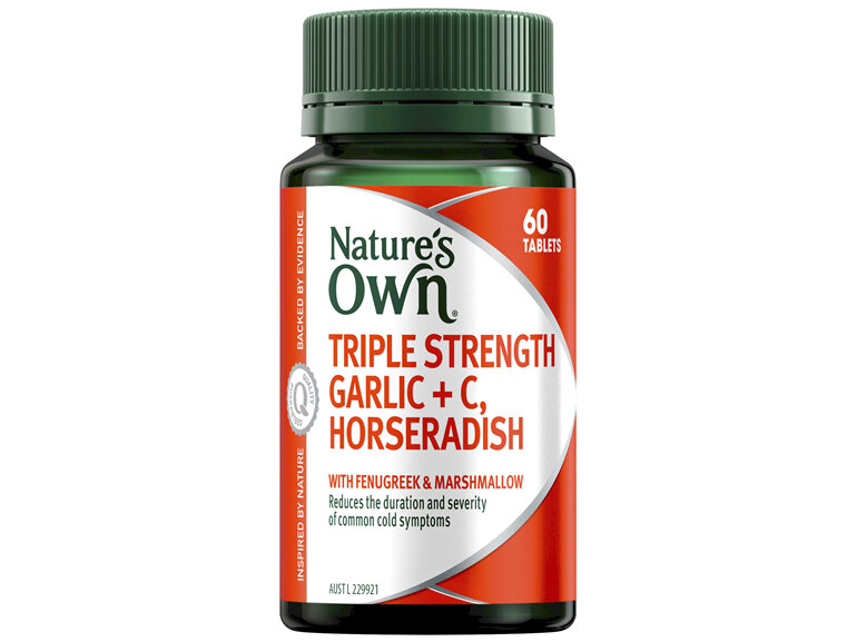 Nature's Own Triple Strength Garlic   C, Horseradish 60 Tablets - Moorebank Day & Night Pharmacy