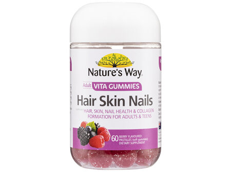Nature's Way Adult Vita Gummies Hair Skin Nails 60's