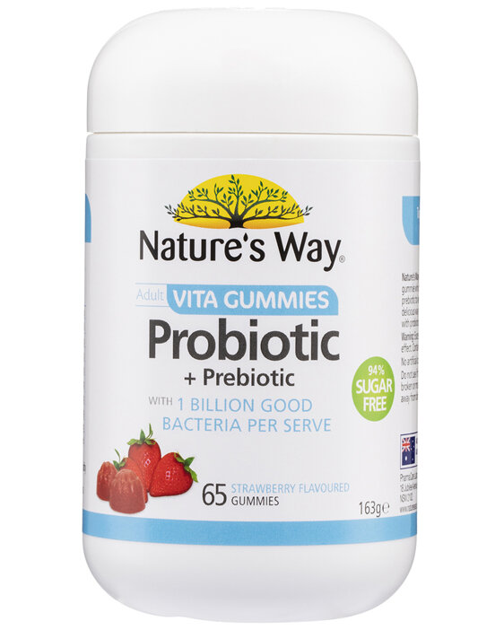 Nature's Way Adult Vita Gummies Probiotic + Prebiotic 94% Sugar Free 65s