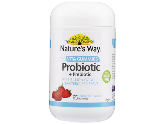 Nature's Way Adult Vita Gummies Probiotic + Prebiotic 94% Sugar Free 65s