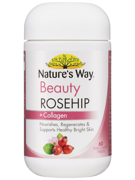 Nature's Way Beauty Rosehip + Collagen Tablets