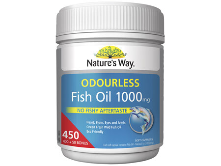 NATURE'S WAY FISH OIL ODOURLESS 1000MG 400+50S