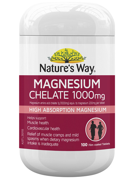 Nature's Way Magnesium Chelate 1000mg 100 Tablets
