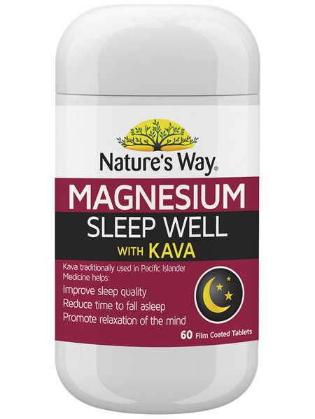 Nature's Way Magnesium Sleep Well with Kava 60 Tablets