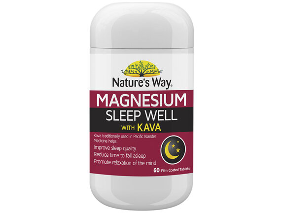 Nature's Way Magnesium Sleep Well with Kava 60 Tablets