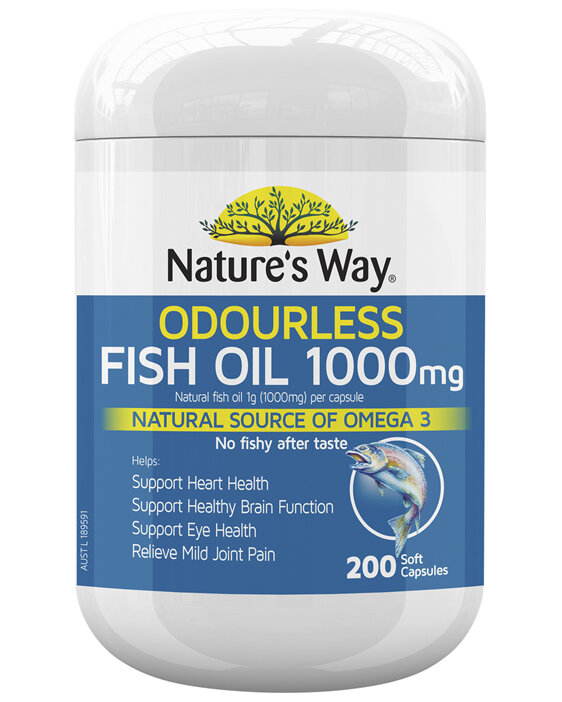 Nature's Way Odourless Fish Oil 1000mg 200 Capsules