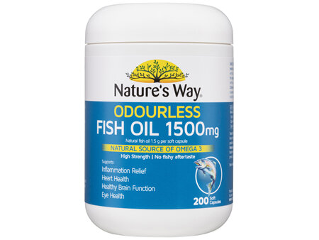 Nature's Way Odourless Fish Oil 1500mg 200 Capsules