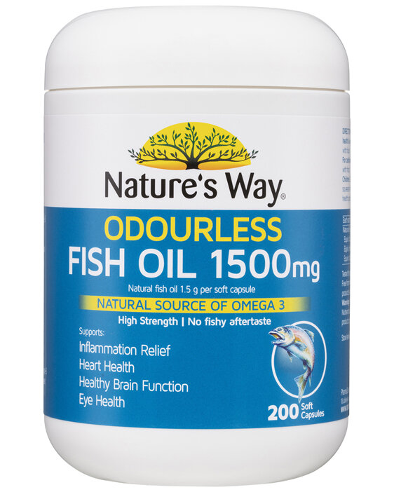 Nature's Way Odourless Fish Oil 1500mg 200 Capsules