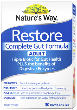 Natures Way Restore Complete Gut Formula Adult 30 Caps