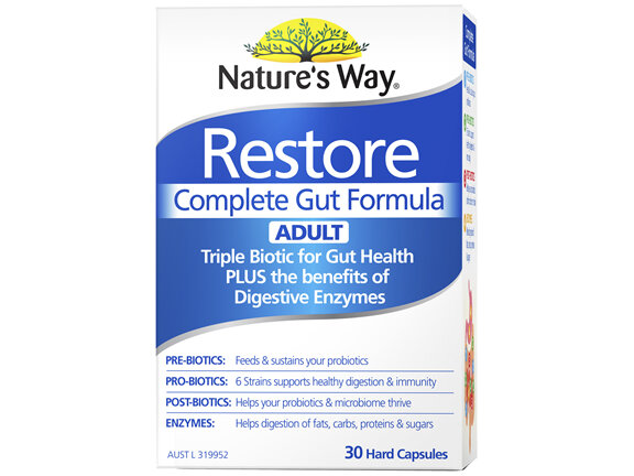 Natures Way Restore Complete Gut Formula Adult 30 Caps