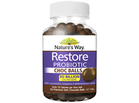 Nature's Way Restore Probiotic Choc Balls 50 Pack