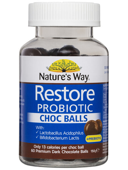 Nature's Way Restore Probiotic Choc Balls 60s