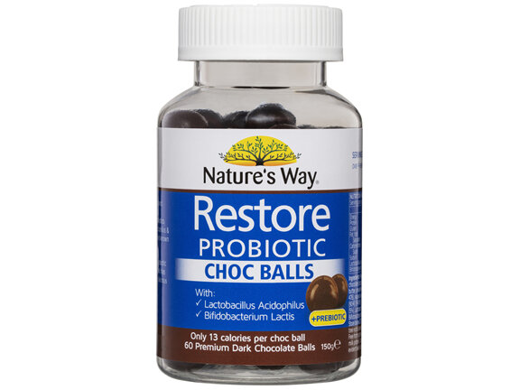 Nature's Way Restore Probiotic Choc Balls 60s