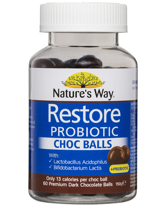 Nature's Way Restore Probiotic Choc Balls 60s