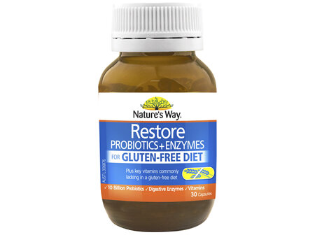 Nature's Way Restore Probiotics + Enzymes for Gluten-Free Diet 30s