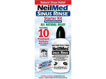 Neilmed Sinus Rinse Kit 240ml Bottle & 10 Sachets