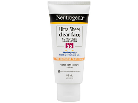Neutrogena Ultra Sheer Clear Face Sunscreen Liquid Lotion SPF 30 88mL