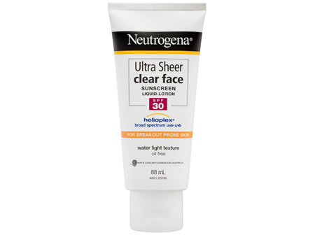 Neutrogena Ultra Sheer Clear Face Sunscreen Liquid Lotion SPF 30 88mL