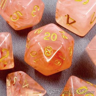 New Red Pastel Vapour Polyhedral Dice Games and Hobbies New Zealand