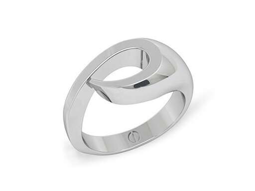 New Zealand koru inspired modern men's palladium or platinum wedding ring