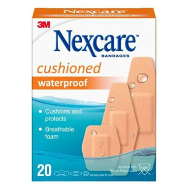 Nexcare Cushioned Waterproof Bandages asst 20