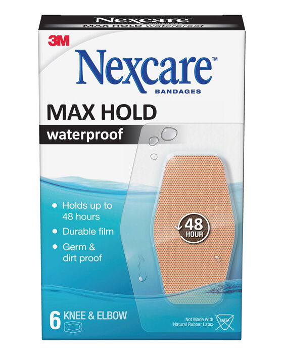 Nexcare™ Max Hold Waterproof Knee and Elbow 6 Strips