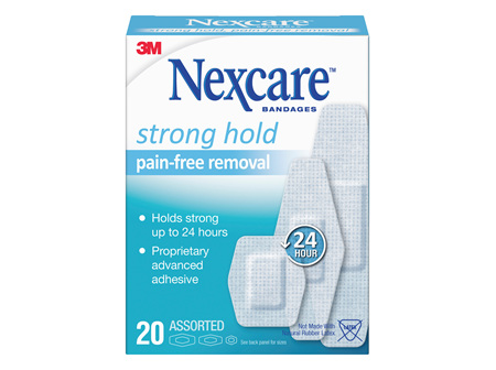 Nexcare™ Strong Hold Pain Free Removal Plasters 20 Assorted Strips