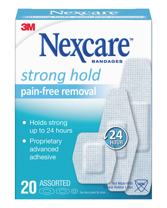 Nexcare™ Strong Hold Pain Free Removal Plasters 20 Assorted Strips